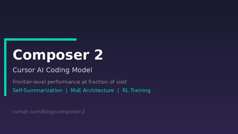 Cursor、コーディング特化モデル「Composer 2」を発表 ― 自己要約型RLでOpus 4.6超えをコスト86%減で実現