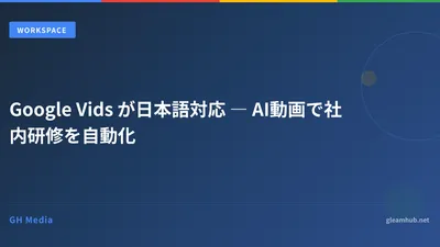 Google Vids が日本語対応 ― AI動画で社内研修を自動化
