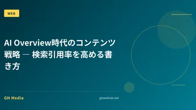 AI Overview時代のコンテンツ戦略 ― 検索引用率を高める書き方