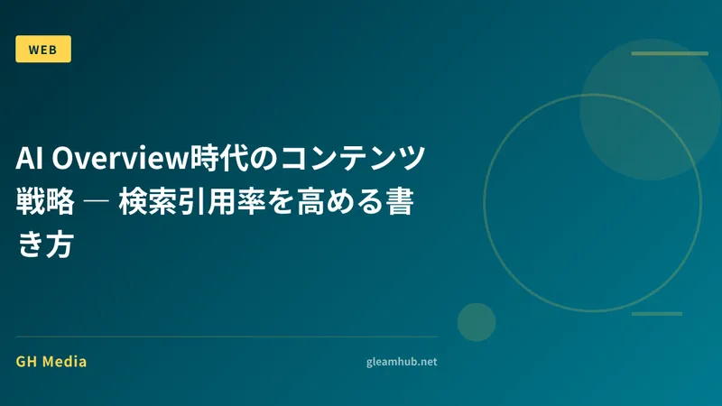 AI Overview時代のコンテンツ戦略 ― 検索引用率を高める書き方