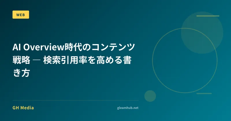 AI Overview時代のコンテンツ戦略 ― 検索引用率を高める書き方