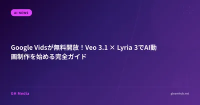 Google Vidsが無料開放！Veo 3.1 × Lyria 3でAI動画制作を始める完全ガイド
