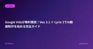 Google Vidsが無料開放！Veo 3.1 × Lyria 3でAI動画制作を始める完全ガイド