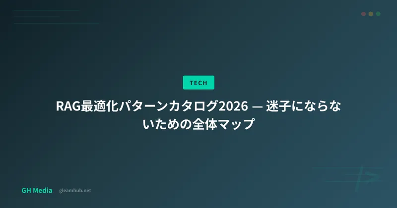 RAG最適化パターンカタログ2026 — 迷子にならないための全体マップ