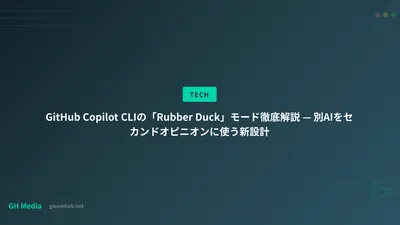 GitHub Copilot CLIの「Rubber Duck」モード徹底解説 — 別AIをセカンドオピニオンに使う新設計