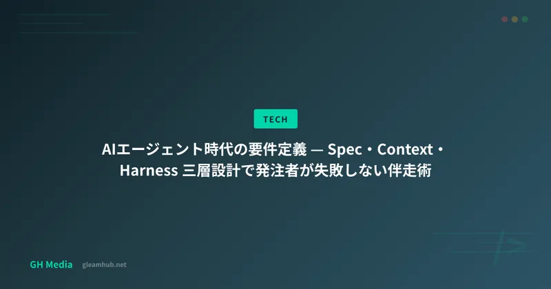 AIエージェント時代の要件定義 — Spec・Context・Harness 三層設計で発注者が失敗しない伴走術
