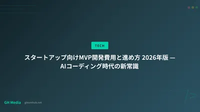 スタートアップのMVP開発費用ガイド 2026年版 — AIコーディング時代の新常識