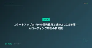 スタートアップのMVP開発費用ガイド 2026年版 — AIコーディング時代の新常識
