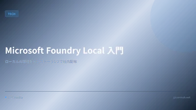Microsoft Foundry Local 入門 — ローカル AI 環境をインストーラ1つで社内配布する方法
