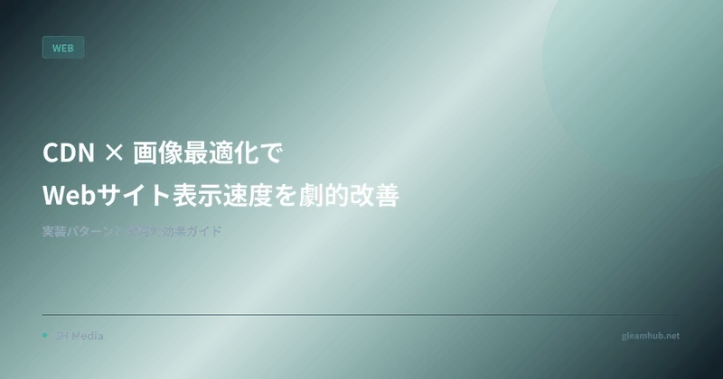 CDN × 画像最適化でWebサイト表示速度を劇的改善 — 実装パターンと費用対効果ガイド