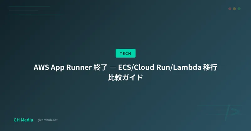 AWS App Runner 終了 ― ECS/Cloud Run/Lambda 移行比較ガイド
