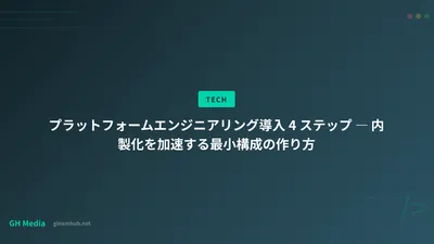 プラットフォームエンジニアリング導入 4 ステップ ― 内製化を加速する最小構成の作り方