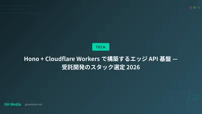 Hono + Cloudflare Workers で構築するエッジ API 基盤 — 受託開発のスタック選定 2026