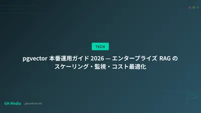pgvector 本番運用ガイド 2026 — エンタープライズ RAG のスケーリング・監視・コスト最適化