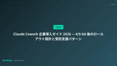 Claude Cowork 企業導入ガイド 2026 — 4/9 GA 後のロールアウト設計と受託支援パターン