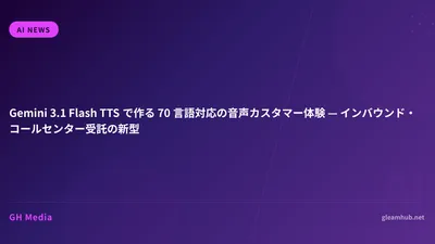 Gemini 3.1 Flash TTS で作る 70 言語対応の音声カスタマー体験 — インバウンド・コールセンター受託の新型