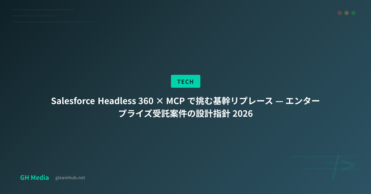 Salesforce Headless 360 × MCP で挑む基幹リプレース — エンタープライズ受託案件の設計指針 2026 | GH ...