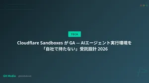 Cloudflare Sandboxes が GA — AIエージェント実行環境を「自社で持たない」受託設計 2026