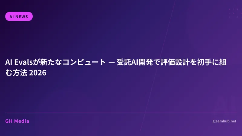 AI Evalsが新たなコンピュート — 受託AI開発で評価設計を初手に組む方法 2026