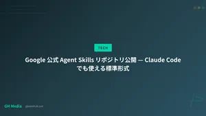 Google 公式 Agent Skills リポジトリ公開 — Claude Code でも使える標準形式