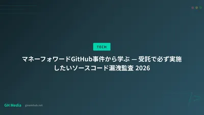マネーフォワードGitHub事件から学ぶ — 受託で必ず実施したいソースコード漏洩監査 2026