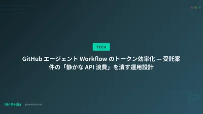 GitHub エージェント Workflow のトークン効率化 — 受託案件の「静かな API 浪費」を潰す運用設計