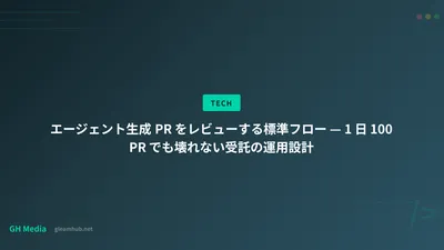エージェント生成 PR をレビューする標準フロー — 1 日 100 PR でも壊れない受託の運用設計