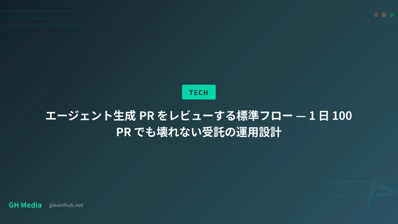 エージェント生成 PR をレビューする標準フロー — 1 日 100 PR でも壊れない受託の運用設計