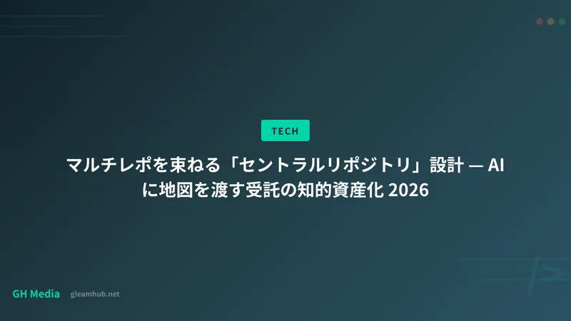 マルチレポを束ねる「セントラルリポジトリ」設計 — AI に地図を渡す受託の知的資産化 2026