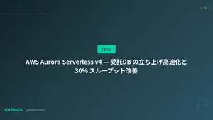 AWS Aurora Serverless v4 — 受託DB の立ち上げ高速化と 30% スループット改善