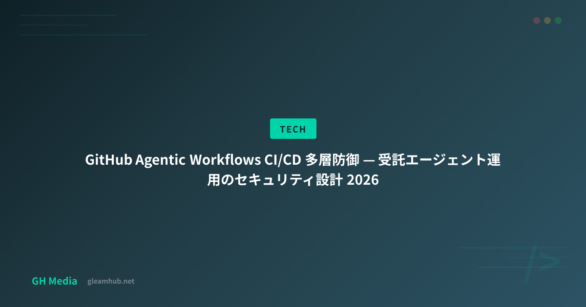 GitHub Agentic Workflows CI/CD 多層防御 — 受託エージェント運用のセキュリティ設計 2026 | GH Media
