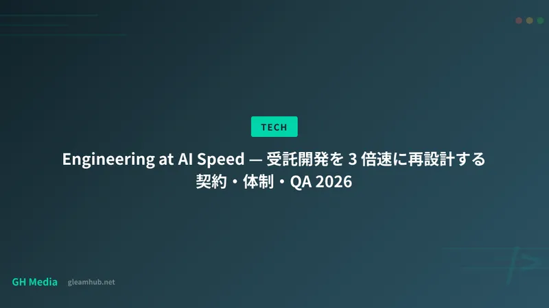 Engineering at AI Speed — 受託開発を 3 倍速に再設計する契約・体制・QA 2026