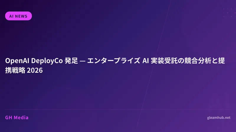 OpenAI DeployCo 発足 — エンタープライズ AI 実装受託の競合分析と提携戦略 2026