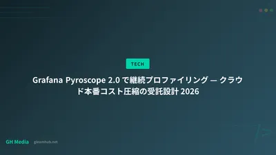 Grafana Pyroscope 2.0 で継続プロファイリング — クラウド本番コスト圧縮の受託設計 2026