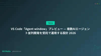 VS Code「Agent window」プレビュー — 複数AIエージェント並列開発を受託で運用する設計 2026