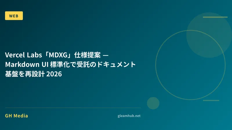 Vercel Labs「MDXG」仕様提案 — Markdown UI 標準化で受託のドキュメント基盤を再設計 2026