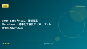 Vercel Labs「MDXG」仕様提案 — Markdown UI 標準化で受託のドキュメント基盤を再設計 2026