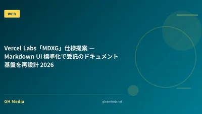 Vercel Labs「MDXG」仕様提案 — Markdown UI 標準化で受託のドキュメント基盤を再設計 2026