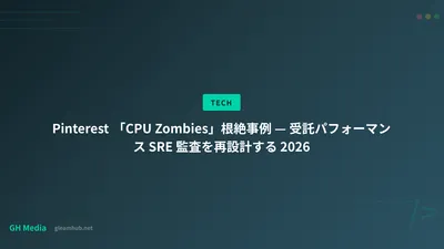 Pinterest 「CPU Zombies」根絶事例 — 受託パフォーマンス SRE 監査を再設計する 2026