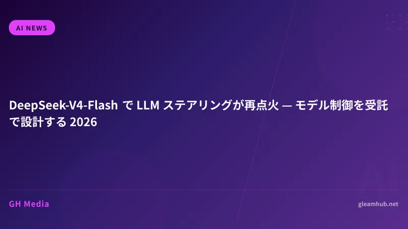DeepSeek-V4-Flash で LLM ステアリングが再点火 — モデル制御を受託で設計する 2026