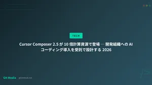 Cursor Composer 2.5 が 10 倍計算資源で登場 ─ 開発組織への AI コーディング導入を受託で設計する 2026