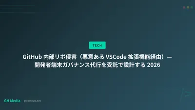 GitHub 内部リポ侵害（悪意ある VSCode 拡張機能経由）— 開発者端末ガバナンス代行を受託で設計する 2026