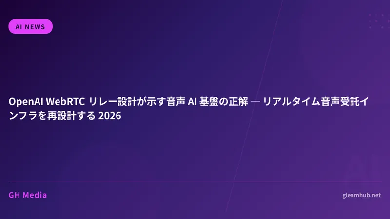 OpenAI WebRTC リレー設計が示す音声 AI 基盤の正解 ─ リアルタイム音声受託インフラを再設計する 2026