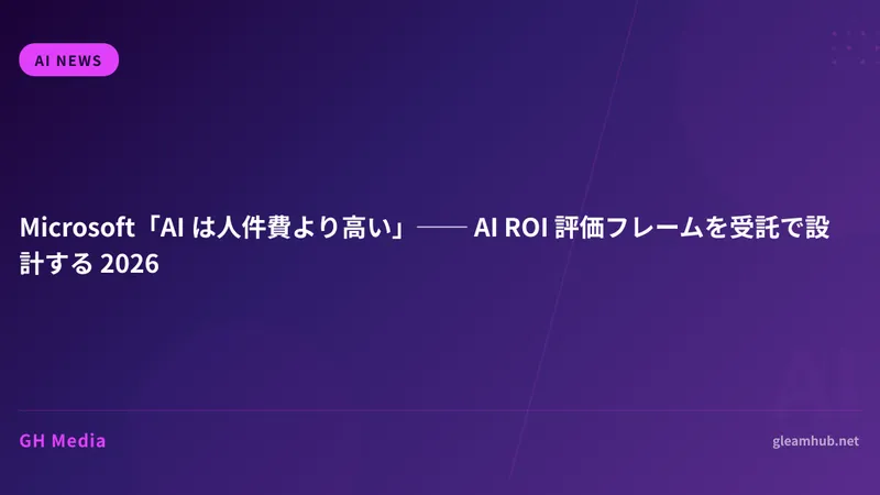 Microsoft「AI は人件費より高い」── AI ROI 評価フレームを受託で設計する 2026