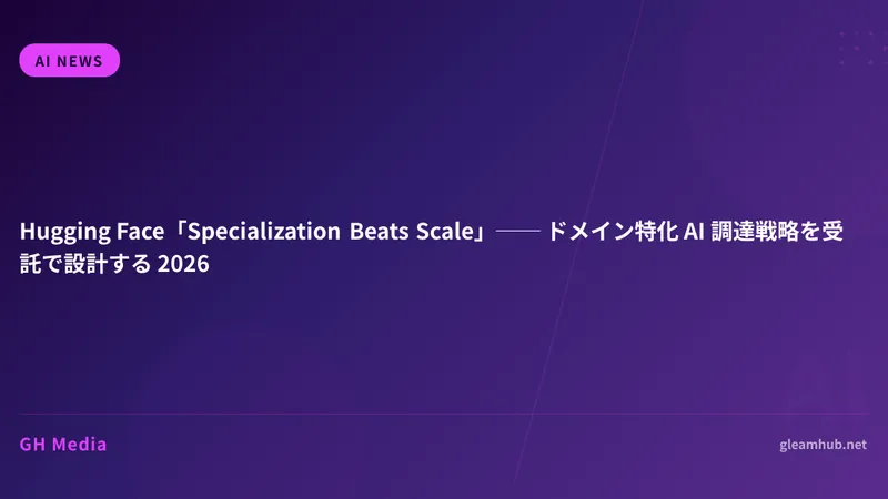 Hugging Face「Specialization Beats Scale」── ドメイン特化 AI 調達戦略を受託で設計する 2026