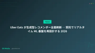 Uber Eats が生成型レコメンダー全面刷新 ─ 受託でリアルタイム ML 基盤を再設計する 2026