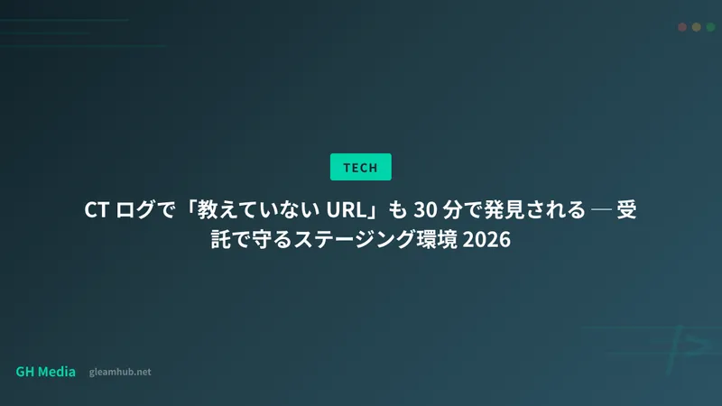 CT ログで「教えていない URL」も 30 分で発見される ─ 受託で守るステージング環境 2026