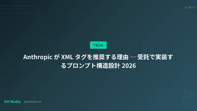 Anthropic が XML タグを推奨する理由 ─ 受託で実装するプロンプト構造設計 2026
