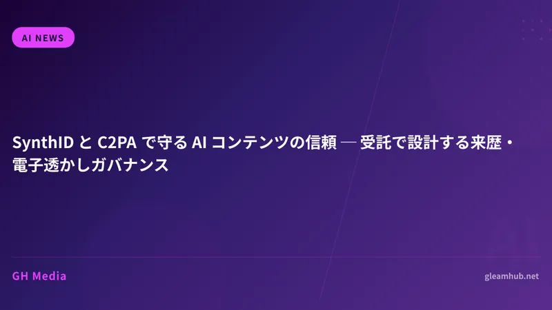 SynthID と C2PA で守る AI コンテンツの信頼 ─ 受託で設計する来歴・電子透かしガバナンス