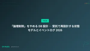 「論理削除」をやめる DB 設計 ─ 受託で再設計する状態モデルとイベントログ 2026